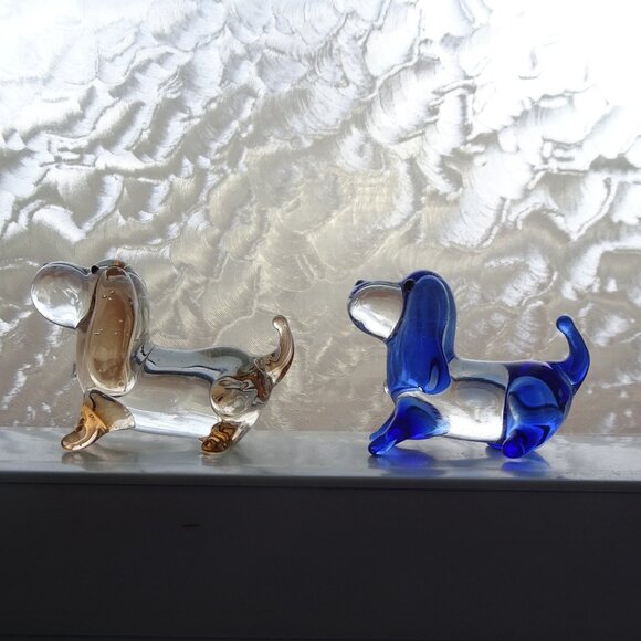 Miniature Blown Glass Dogs - Picture 1 of 5